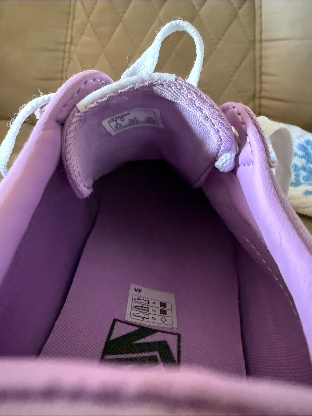 Vans Lavender and White Old Skool Women's Sneakers - Picture 5 of 7